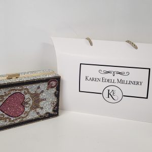 BERYL - QUEEN OF HEARTS RHINESTONE BOX CLUTCH BAG