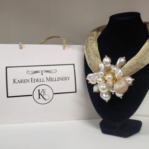 YORK - LARGE GOLD AND PEARL  CHUNKY COLLAR BIB NECKLACE