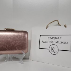 RHONA - ROSE GOLD BOX CLUTCH BAG