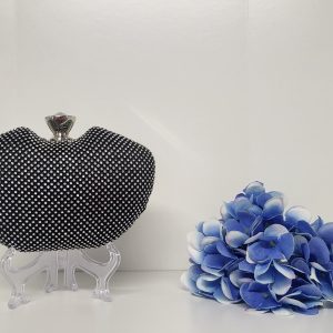 DAISY - BLACK AND CHROME RHINESTONE CLUTCH