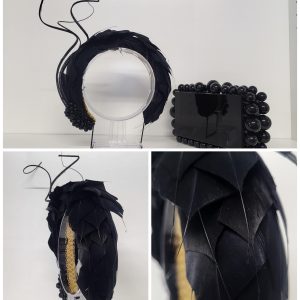PEPSI - BLACK FEATHER HAIR BAND FASCINATOR