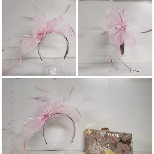 JUNE - BABY PINK FASCINATOR - SAMPLE SALE